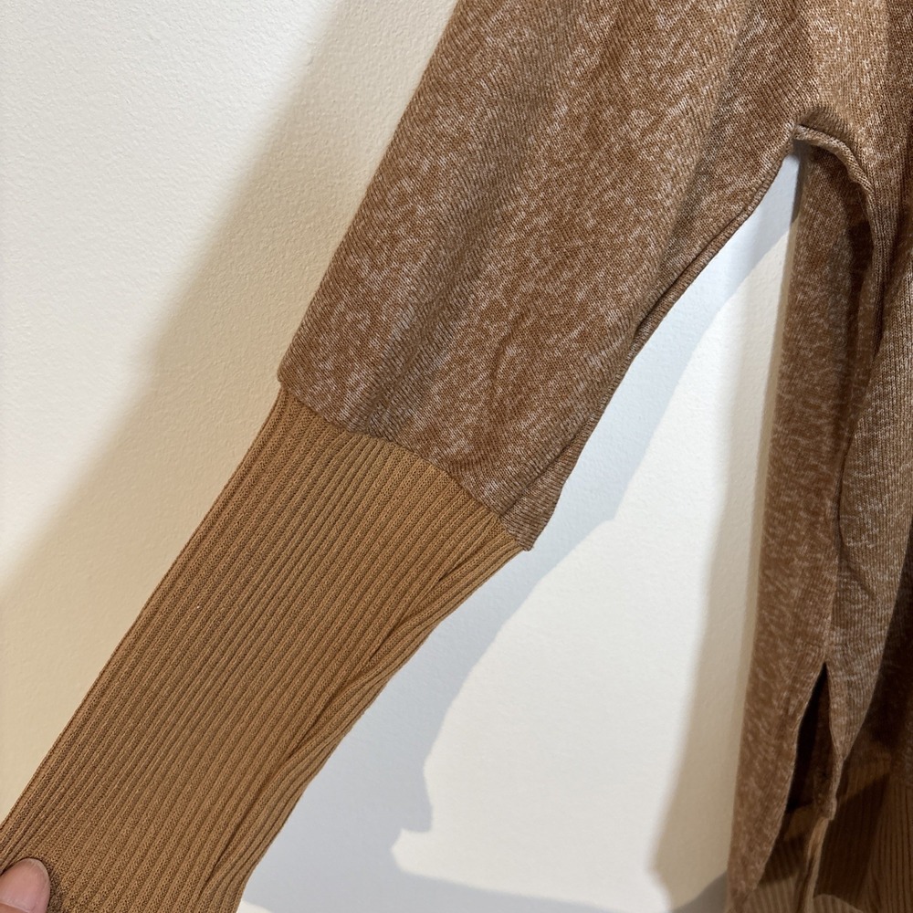 Homebody Sweater Small Oversized  Cowl Neck Minimalist Neutral Loose Taupe Fall - Picture 4 of 9